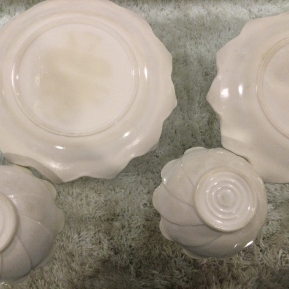 Fire King  Lotus Blossom and Leaf Bowl Plate Snack Set - Picture 6 of 11